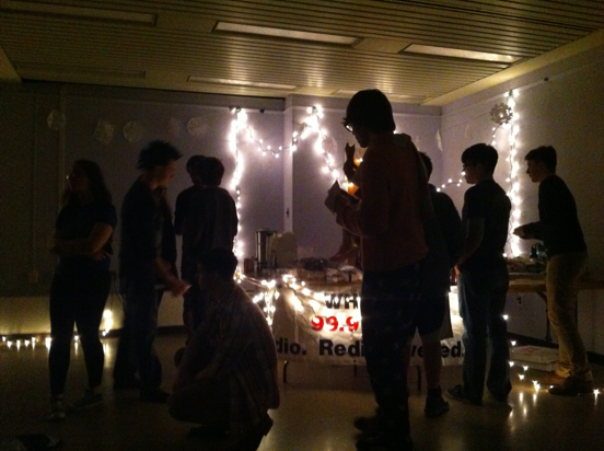 Students mingle during WHHS recent cozy coffee house.