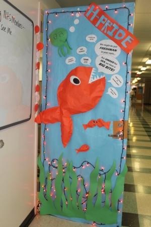Ms. Jackson's homeroom (2018-N) used the freshmen class colors and the under the sea theme. 