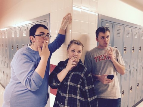 The show features a variety of different and special props, some of which are fake cigarettes that really give off that good looking rebel who plays by his own rules sort of vibe. Here Danny Murphy, Kate McDermott, and Jack Durfee stop to test their fake cigarettes out before bringing them back to rehearsal. 