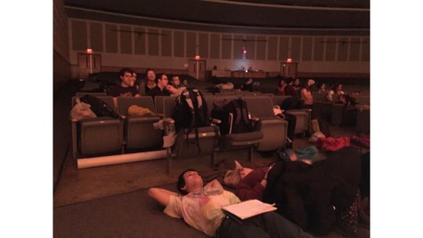 When not in a scene, cast members take breaks in the audience or backstage eating meals, napping, or memorizing dances/lines. 