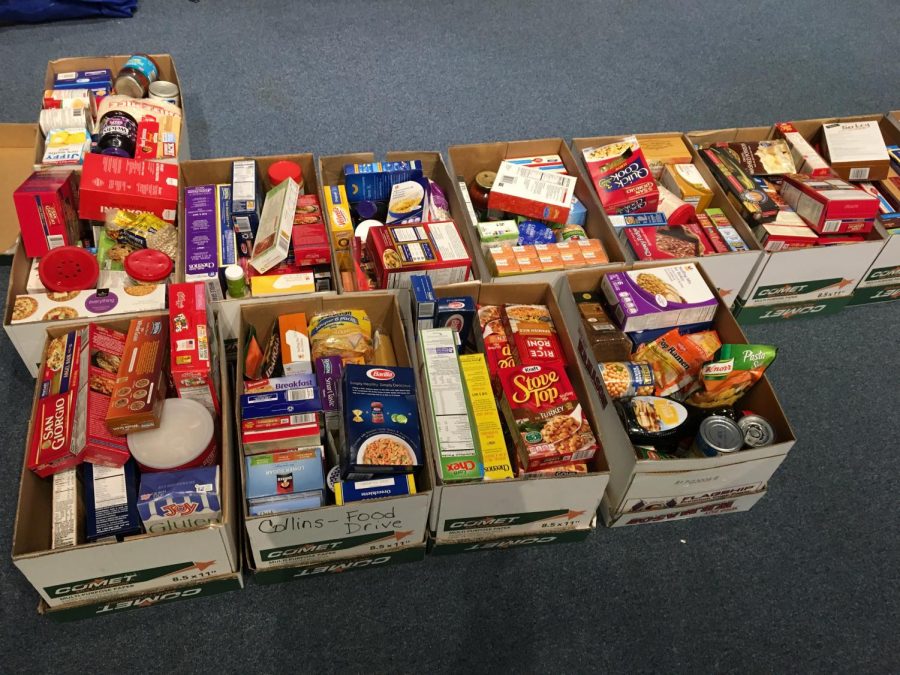 Interact Club members packed over 30 boxes of food for local families in need.  