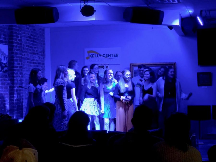 Final Act: Members of Drama Club gathered on stage together for the singing of “Mamma Mia. 