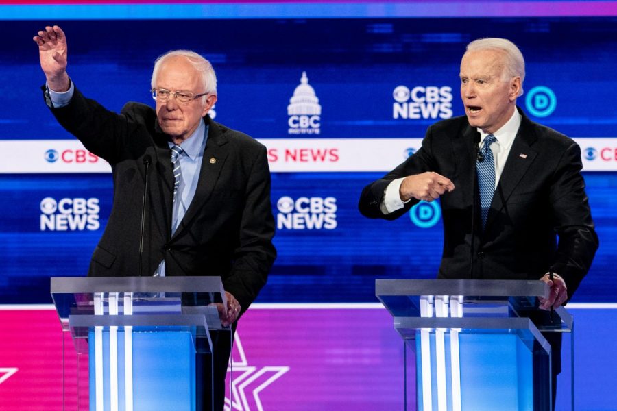 Senator Bernie Sanders (left) and former Vice President Joe Biden are the remaining major candidates in the Democratic presidential race. 