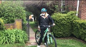 Junior Kathryn Potts rides her bike to exercise and enjoy the fresh air while in quarantine. 