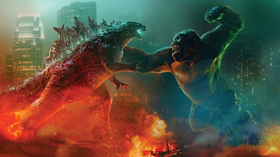 Godzilla+and+Kong+face+off+in+the+long-awaited+battle+of+the+two+iconic+monsters.+