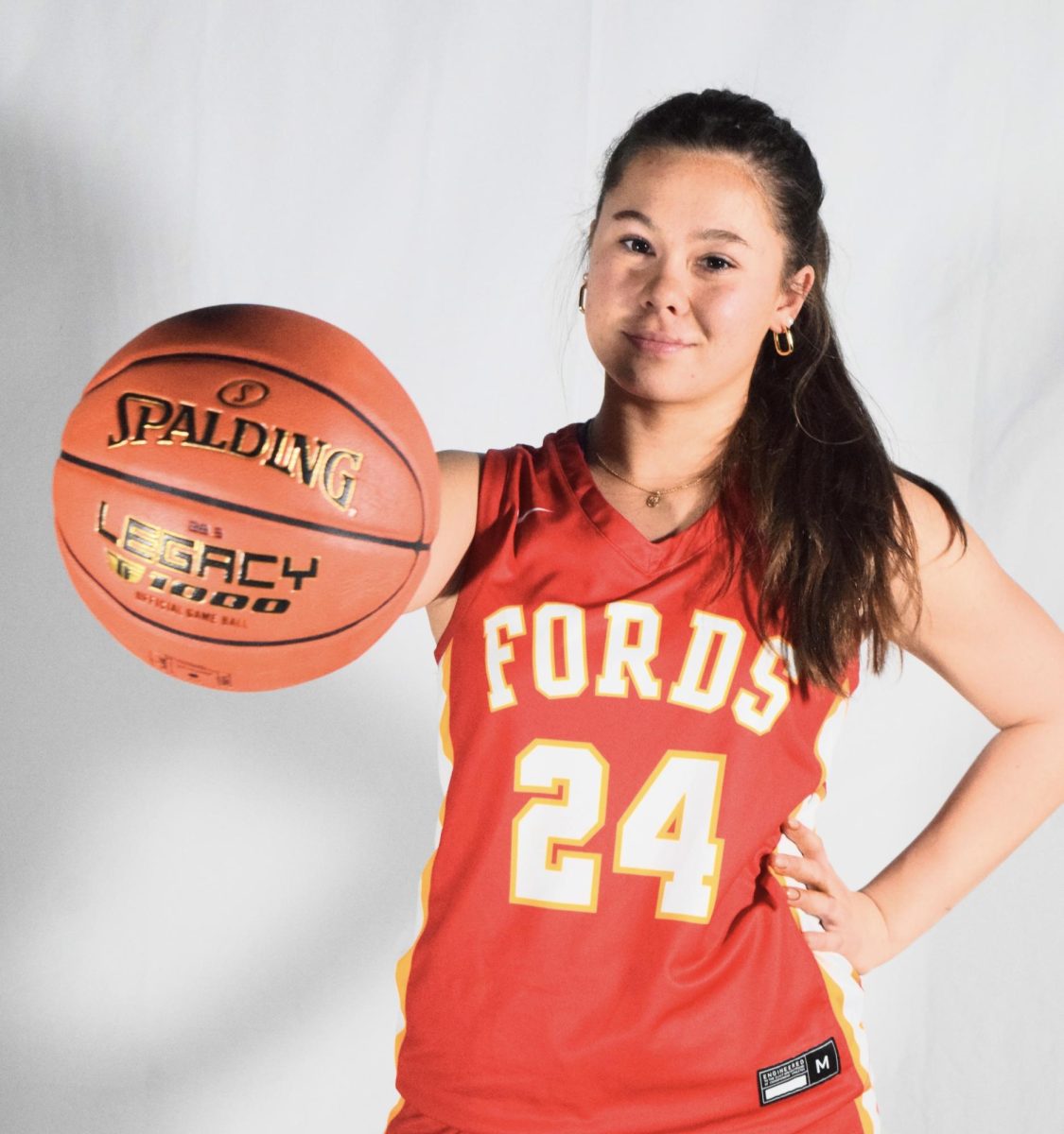 Mya Foley shows her H-Pride at media day, preparing for an exciting basketball season.