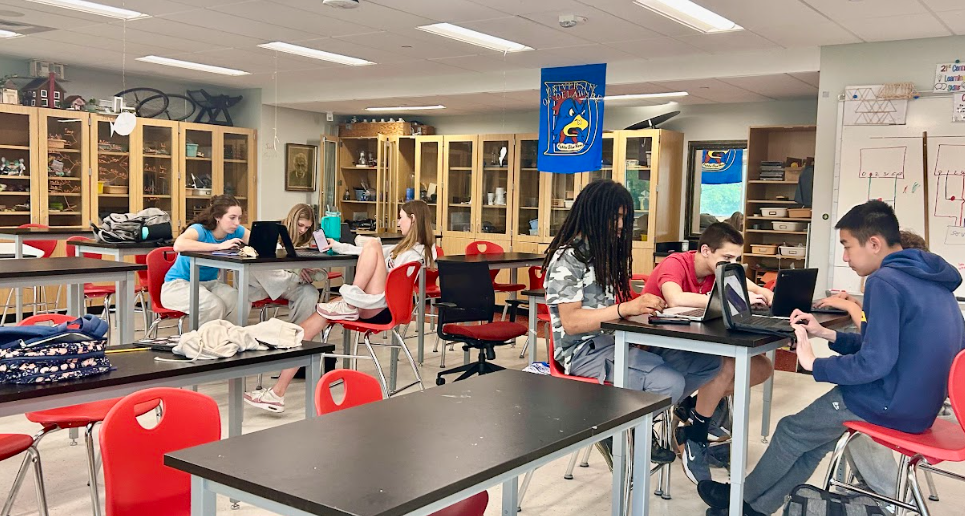 Haverford freshmen work hard in their Engineering to Learn class.