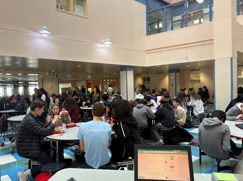 Lunch is the perfect time to meet classmates and share high school experiences.