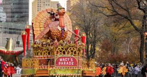 Tom Turkey pictured opening up the Macy’s Thanksgiving Day Parade.
