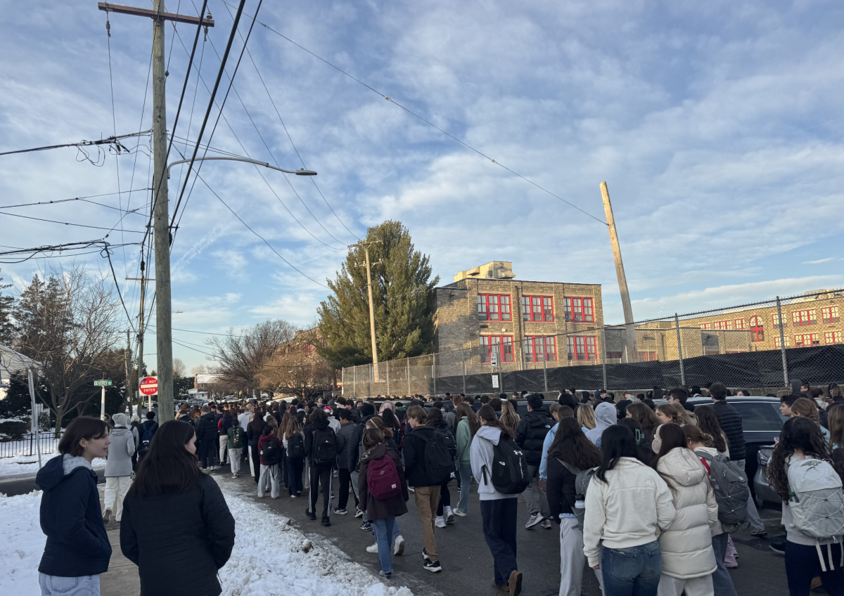 Students evacuated into the middle school following the bomb threat. Photo courtesy of Sarah Crispin