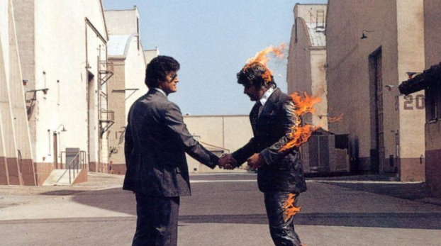 The cover of Pink Floyd’s 1975 album Wish You Were Here, an album that is part of a special 50th anniversary edition.
