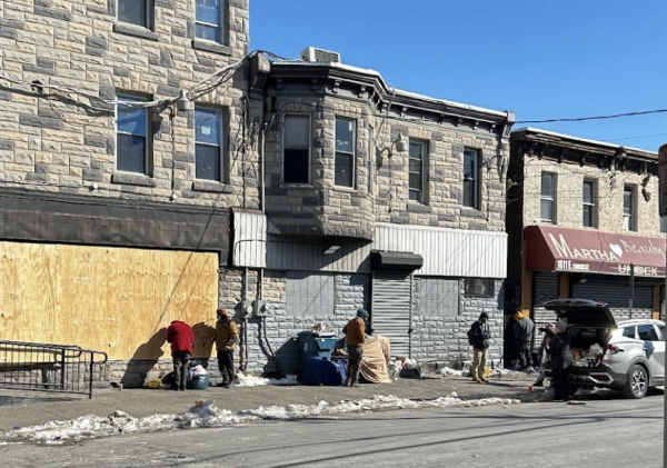 Individuals affected by homelessness can be seen in less than 20° weather on the streets of Kensington. Photo credits to Nathan Lazo.
